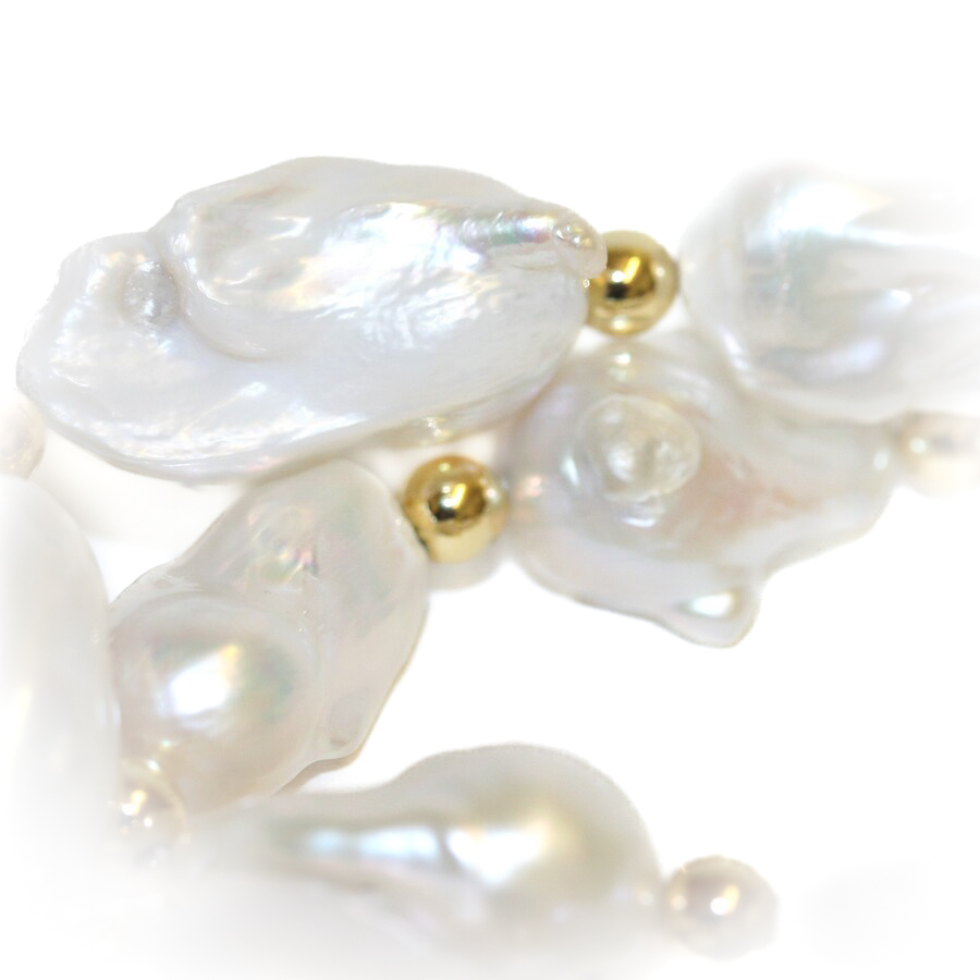 Large baroque pearl and gold vermeil necklace